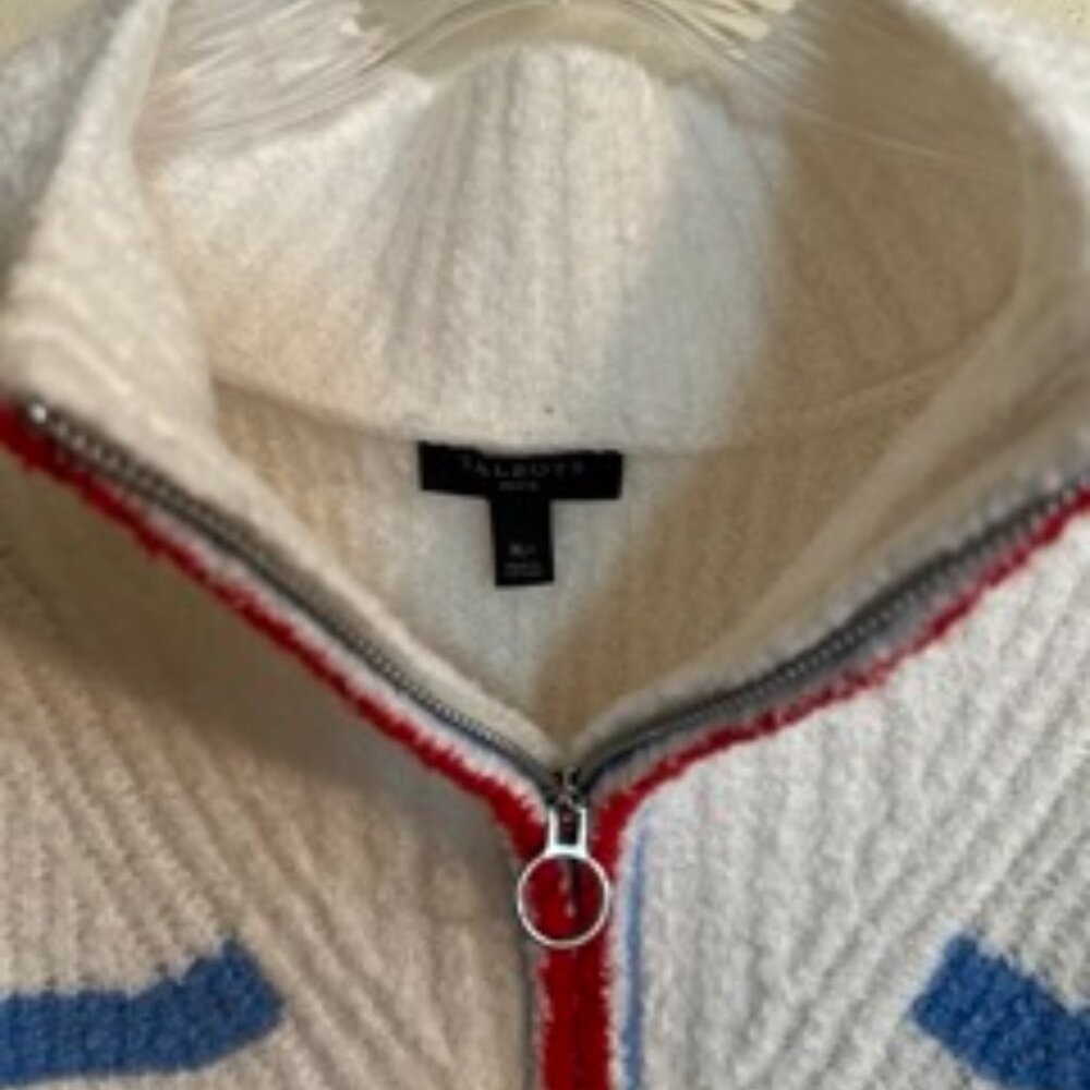 Talbot's XL Sweater with zip opening in front